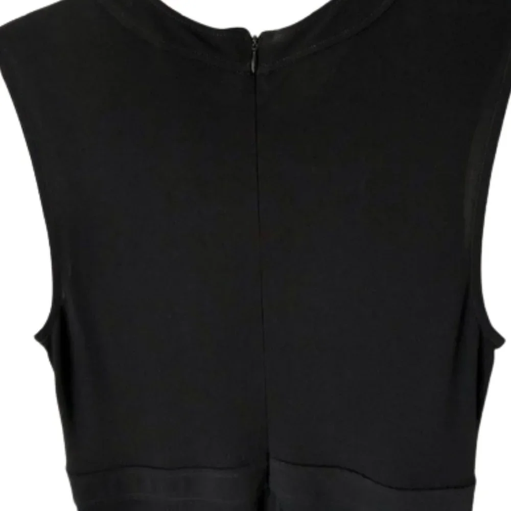 Tory Burch Black Midi Fit and Flare Shift Dress - Ruffle - 8